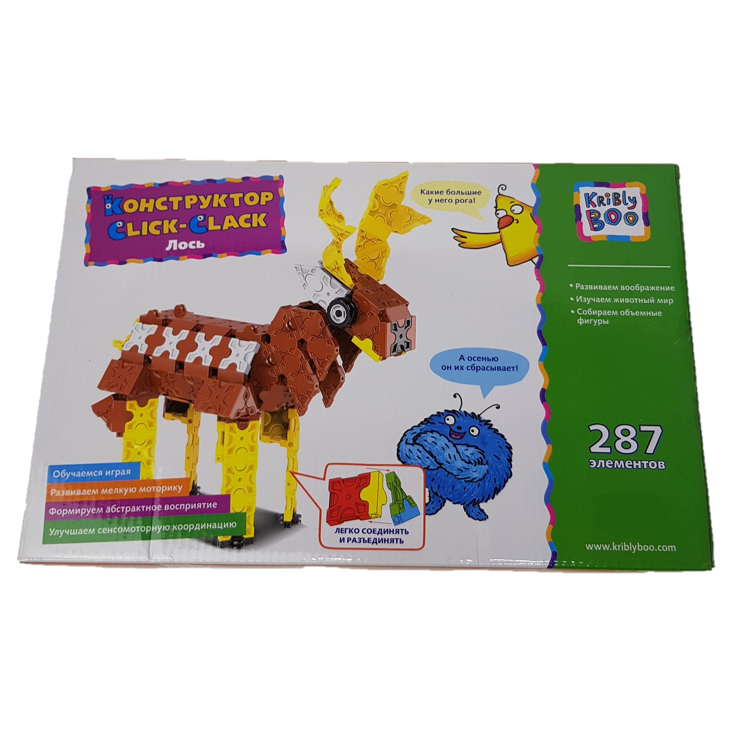 

Пластмассовый конструктор Лось Click-Clack Kribly Boo 287 элементов