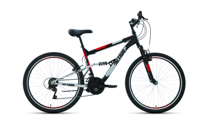 

26 ALTAIR MTB FS 26 1.0 (26" 18 ск. рост. 16") 2022, черный/красный, RBK22AL26057 велосипе