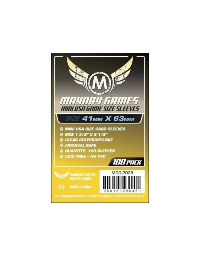 Протекторы для настольных игр Mayday Mini USA Game Size 41x63 - 100 штук