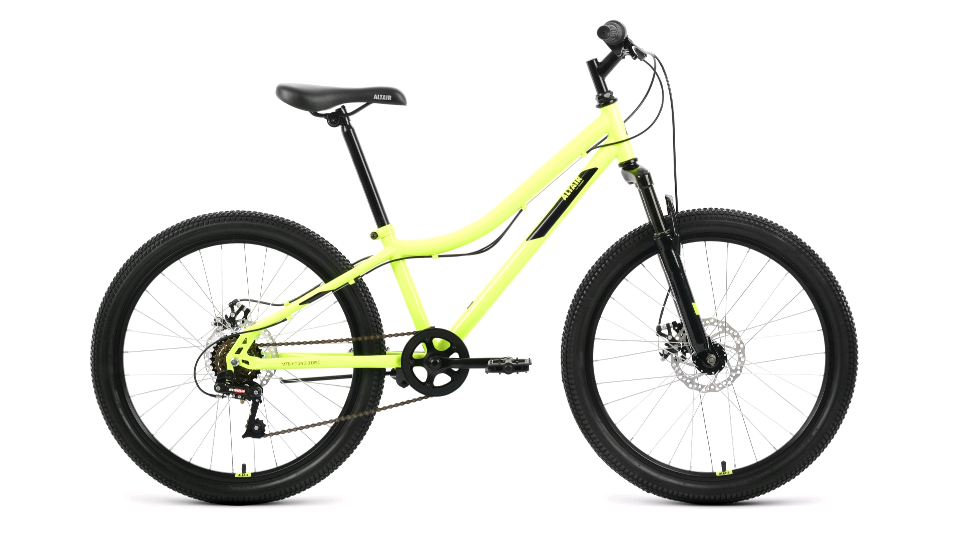 

24 ALTAIR MTB HT 24 2.0 D (24" 6 ск. рост. 12") 2022, ярко-зеленый/черный, RBK22AL24096 Ве