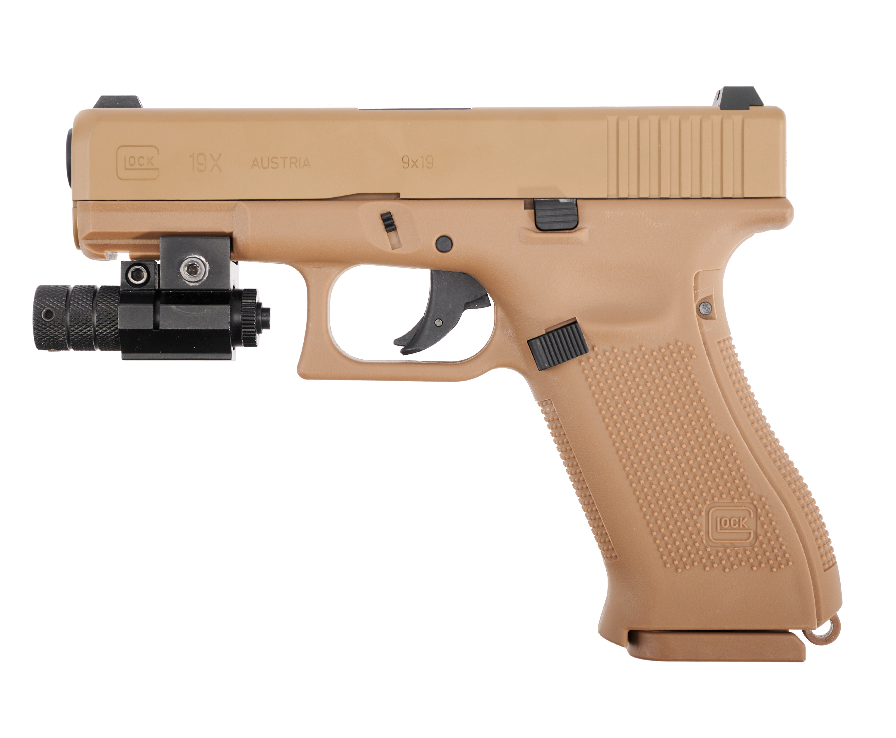 Пистолет пневматический Umarex Glock 19X кал.4,5мм (метал, цвет песок, BB) 5.8368