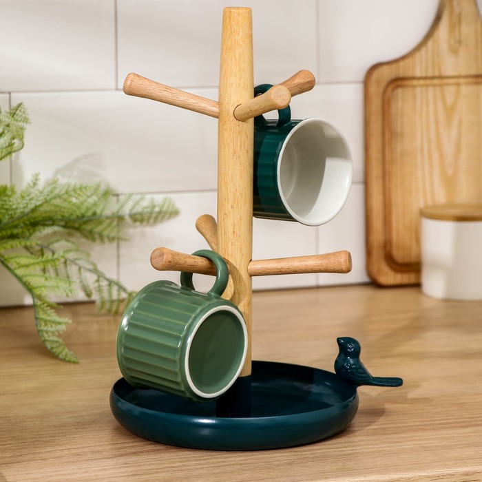 

Подставка для кружек и стаканов «Поющие в терновнике», цвет зелёный