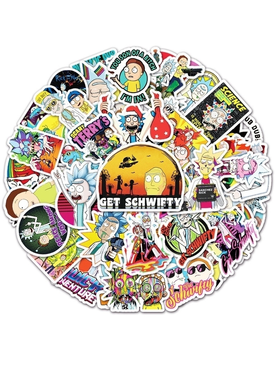

Набор наклеек Sticker Bombing "Рик и Морти" 51 штука, рикиморти