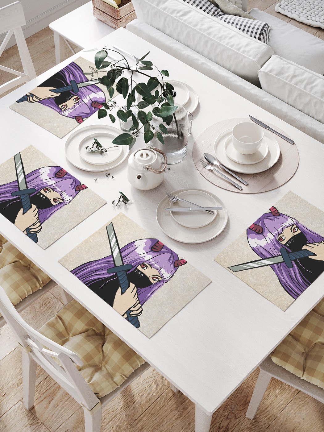 

Комплект салфеток JoyArty "Воин аниме" для сервировки стола (32х46 см, 4 шт.), Оранжевый, Воин аниме