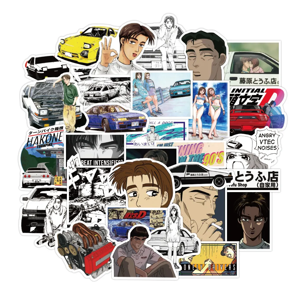 

Наклейки JDM Motors "Initial D, AE86, Drift, Togue" 50 штук, авто