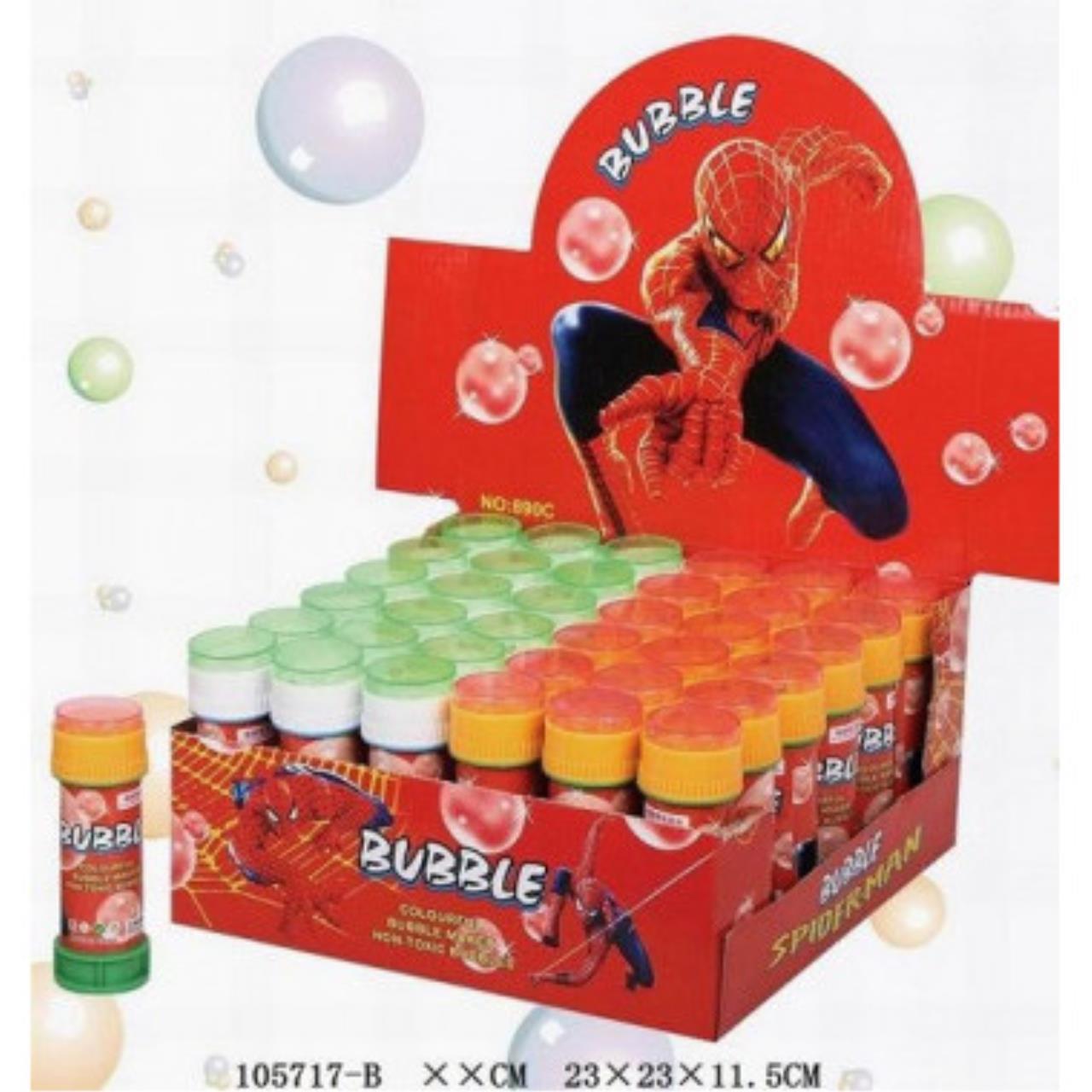 Мыльные пузыри Человек паук в упаковке 36 шт цвета разные 23х11х23см