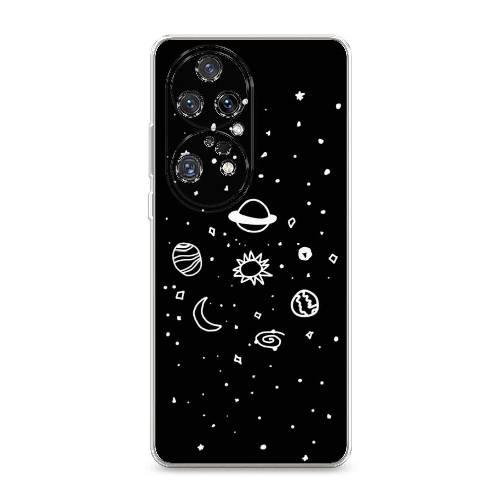 

Чехол для Huawei P50 Pro "Дудл солнечной системы", Бежевый;серый, 6105050-2