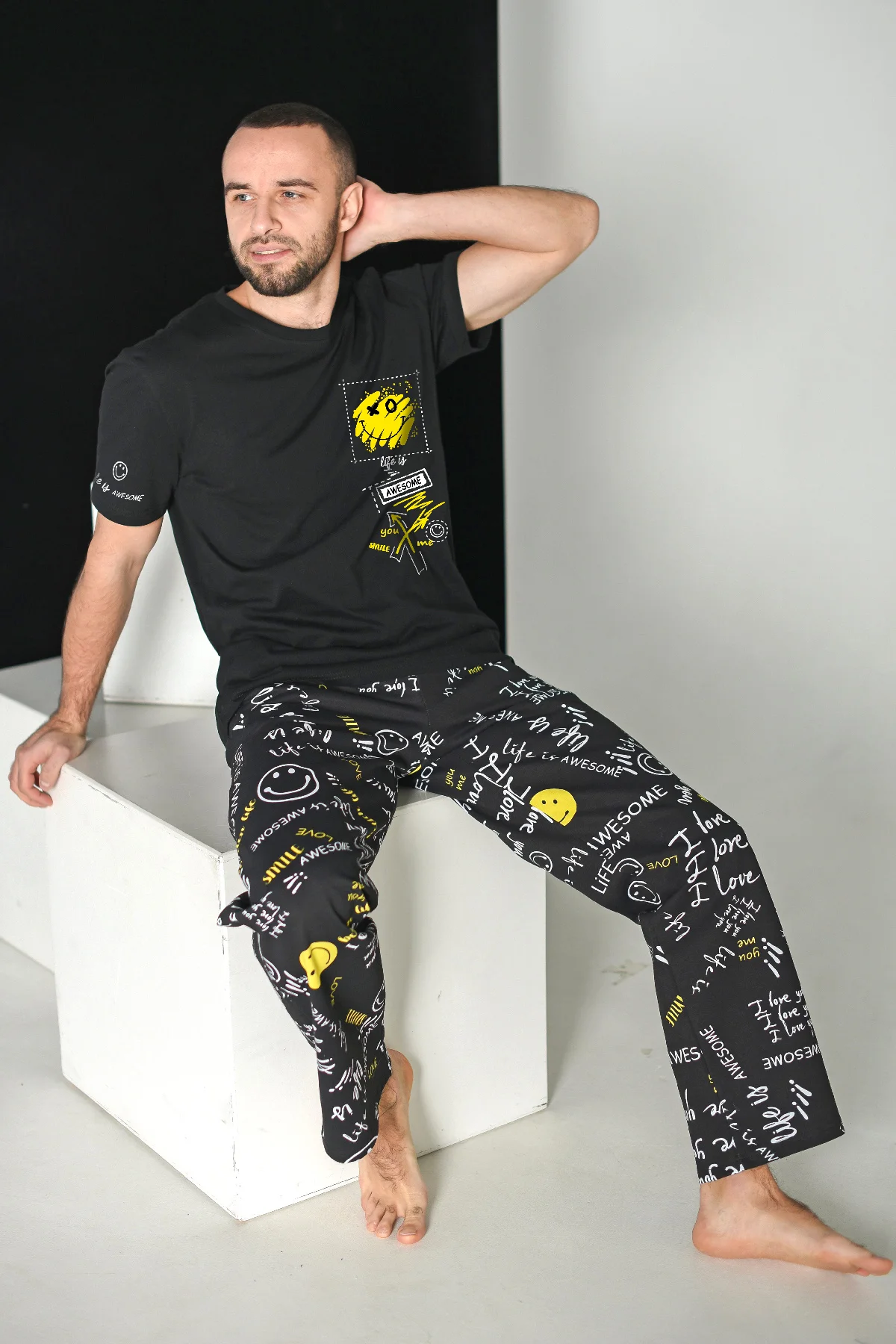 Пижама мужская FASHION FREEDOM 2028-К черная 50 RU