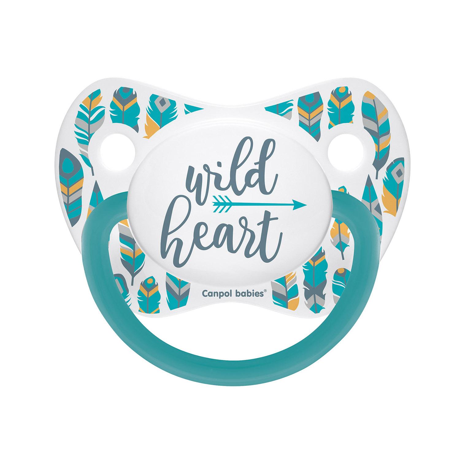 

Пустышка симметричная силиконовая Canpol Babies Wild Nature 0-6м,бирюзовый,23/288_tur, Wild Nature