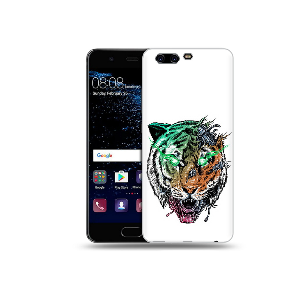 

Чехол MyPads Tocco для Huawei P10 Plus робо-тигр (PT60941.40.584), Прозрачный, Tocco
