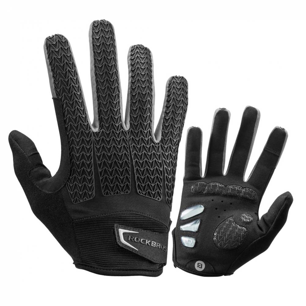фото Перчатки велосипедные / перчатки спортивные rockbros s169-1, цвет черный/серый, xl (8,5)
