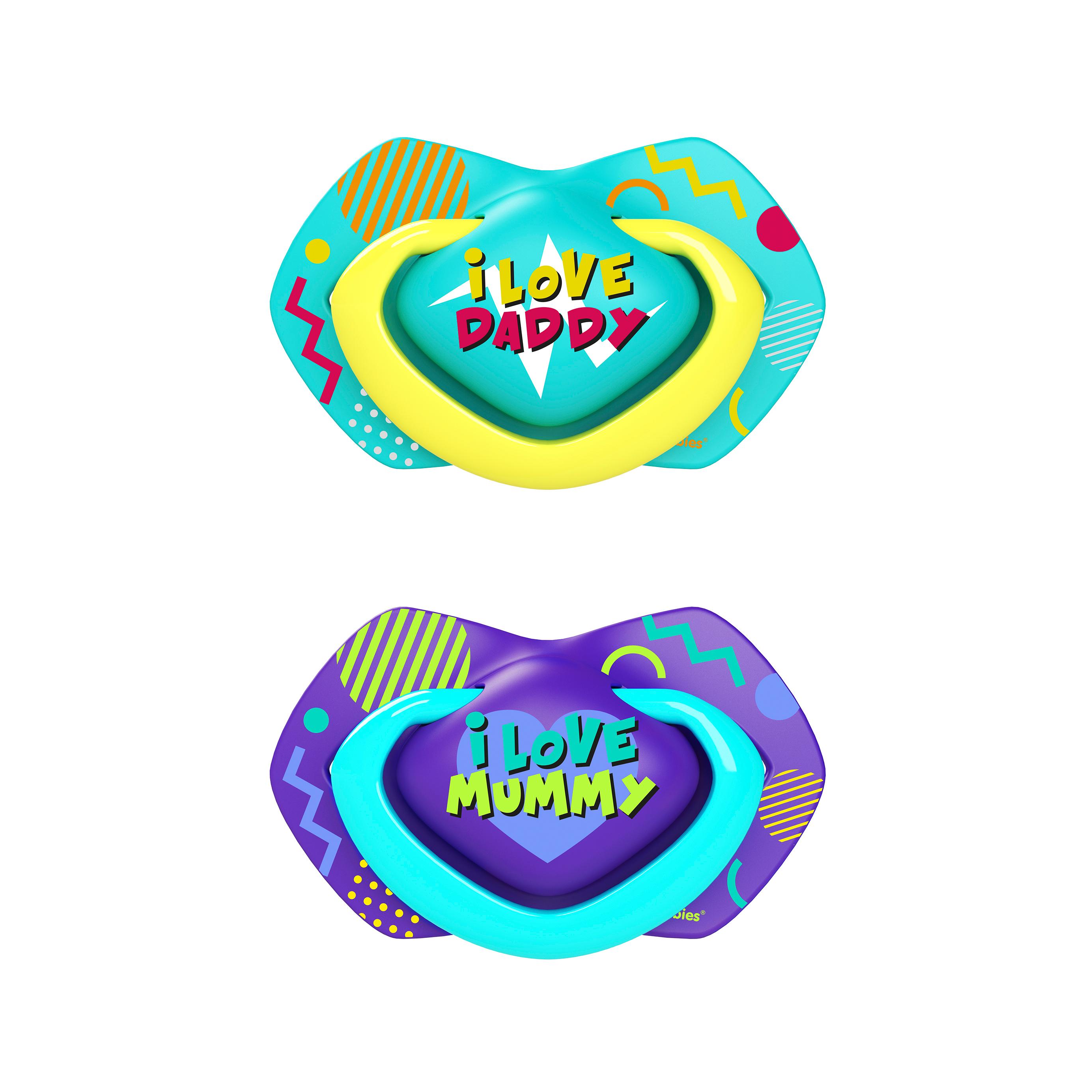Пустышка симметричная силиконовая Canpol Babies Neon Love 6-18м,2 шт.,голубой,22/653_blu