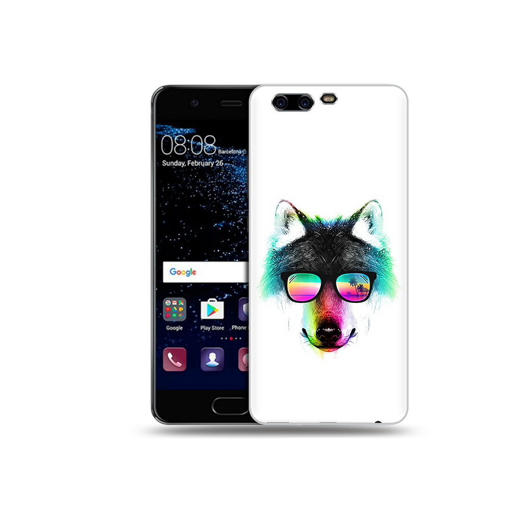 

Чехол MyPads Tocco для Huawei P10 Plus радужный волк (PT60941.40.567), Прозрачный, Tocco