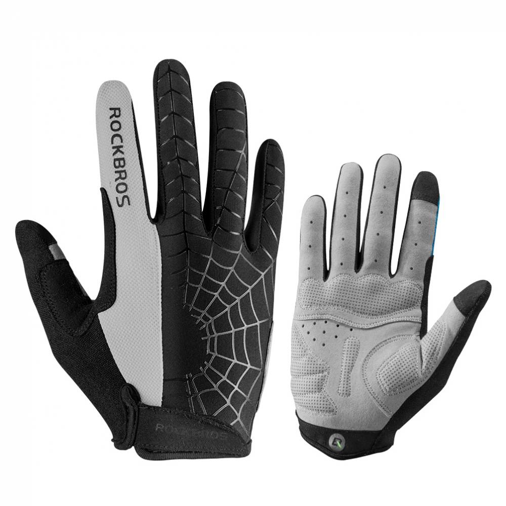 Перчатки велосипедные / перчатки спортивные Rockbros S109-1, цвет черный/серый, L (8)