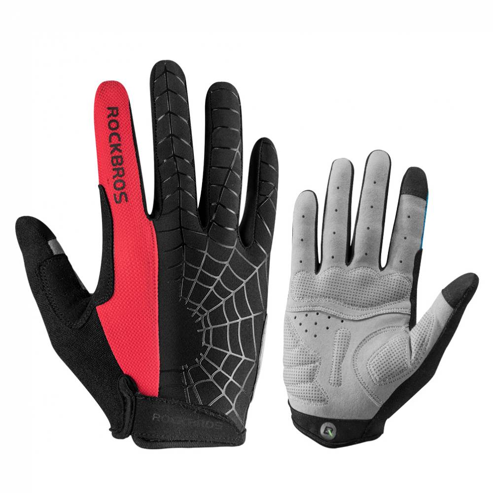 Перчатки велосипедные / перчатки спортивные Rockbros S109-1, цвет черный/красный, L (8)