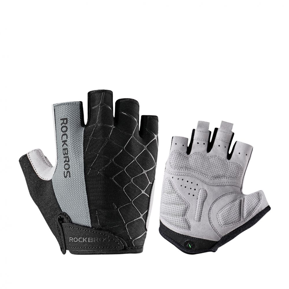 фото Перчатки велосипедные / перчатки спортивные rockbros s109, цвет черный/серый, m (7,5)