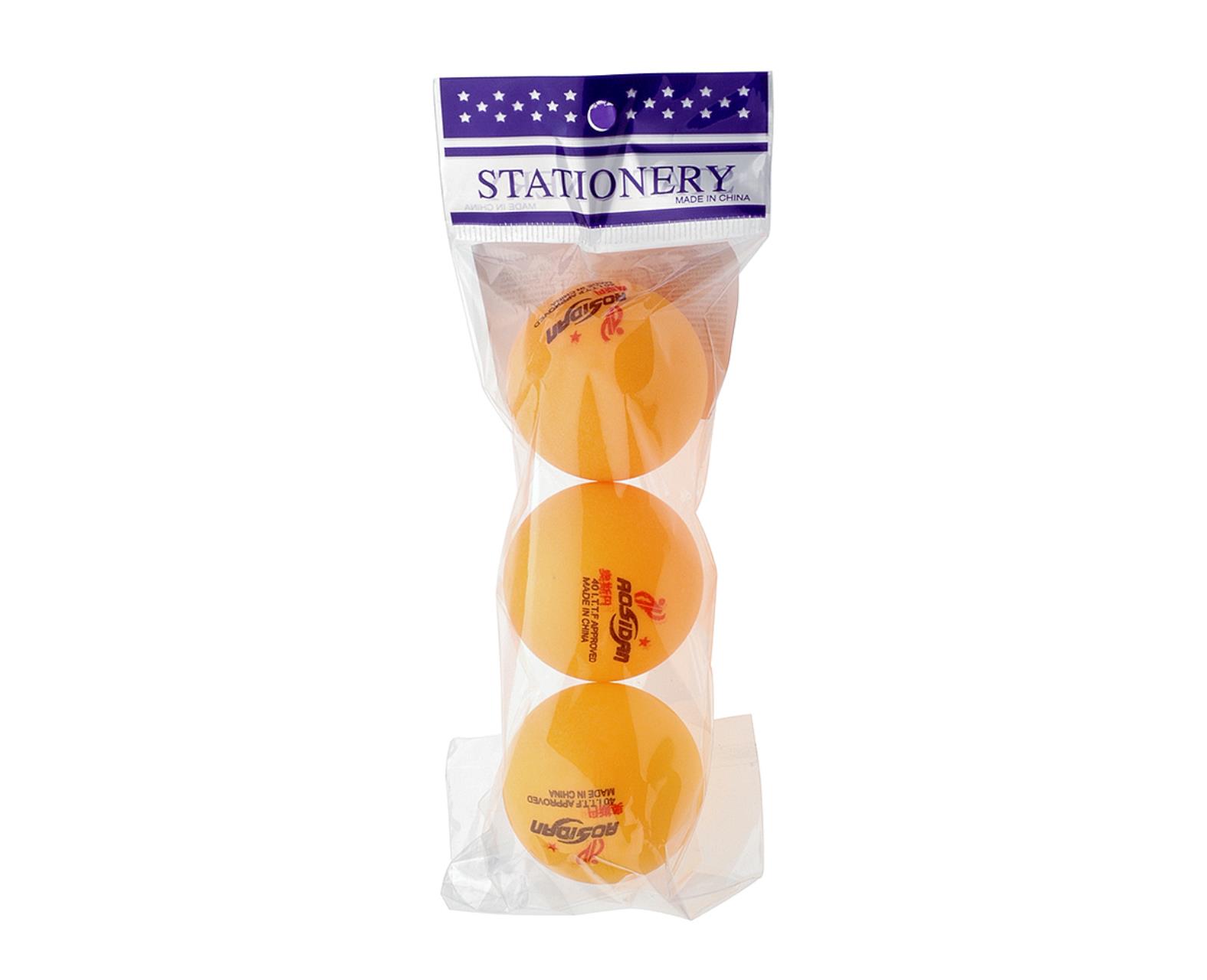 Мячики для пинг-понга STAR Team 3 шт в пакете, оранжевый, PE, в п 17x7 см