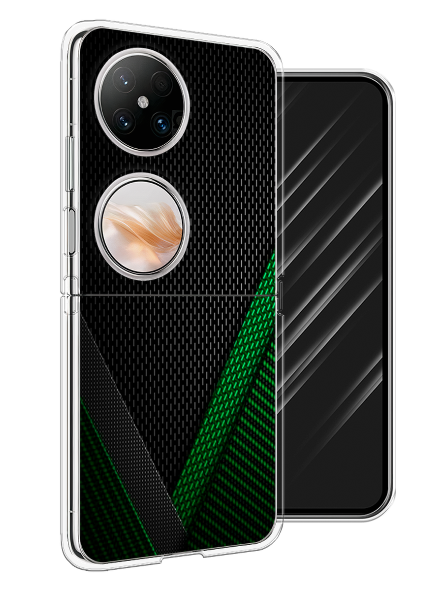 

Чехол Awog на Huawei Pocket 2 "Зеленый карбон", Черный;зеленый, 6123850-1