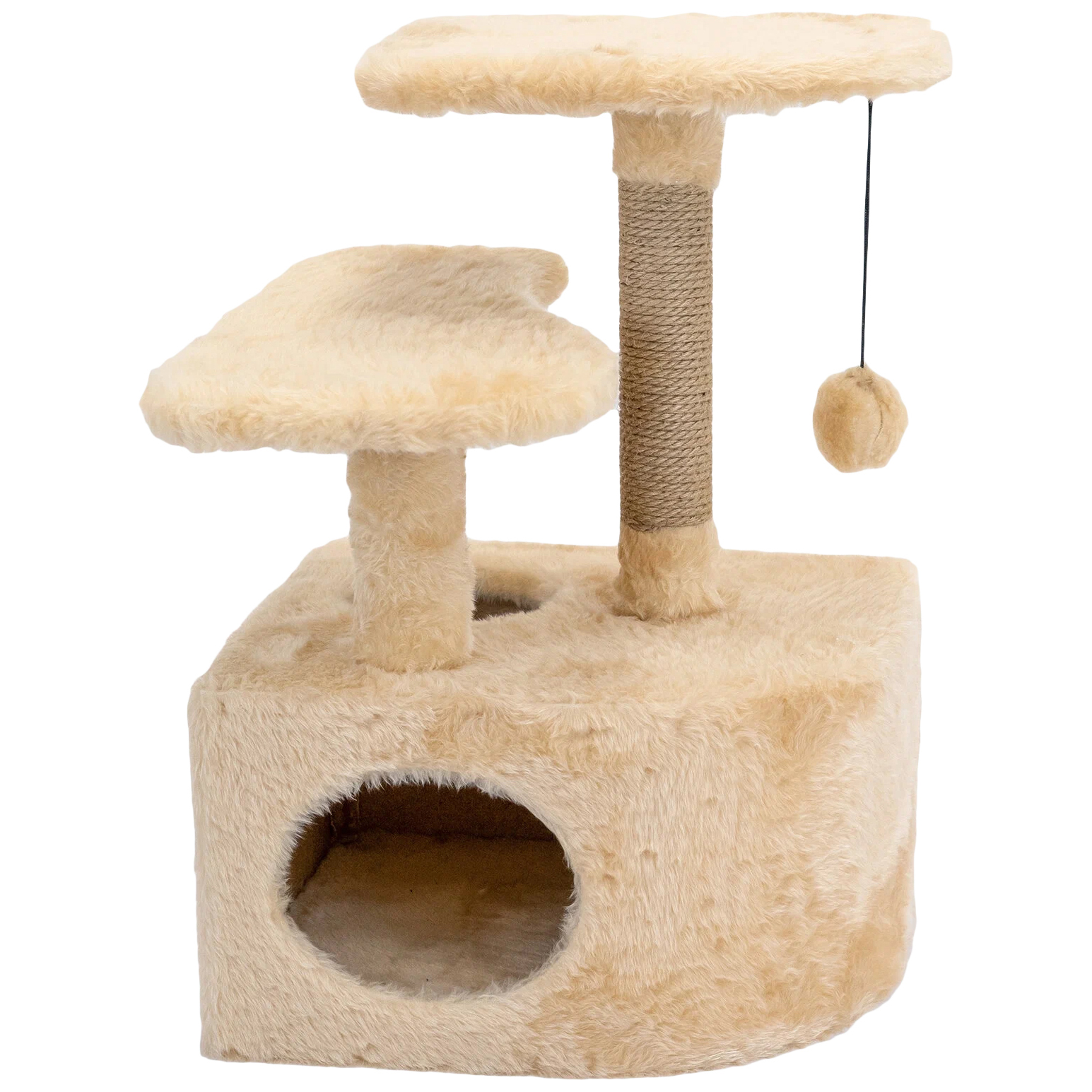 Комплекс для кошек Yami Yami Либи угловой со ступенькой, бежевый, 48х51х71см
