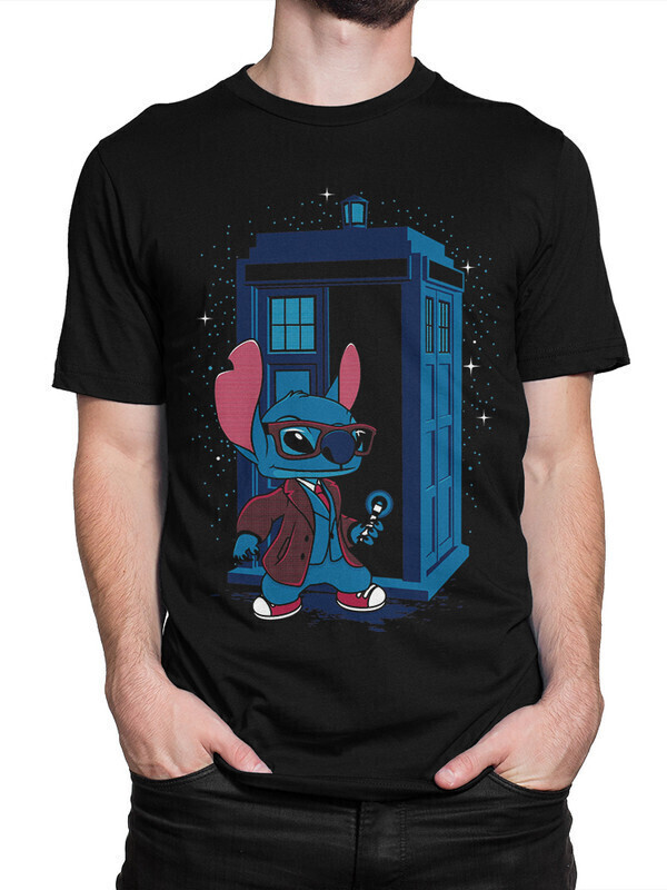 

Футболка мужская Dream Shirts Стич 10010372 черная S, Стич 10010372