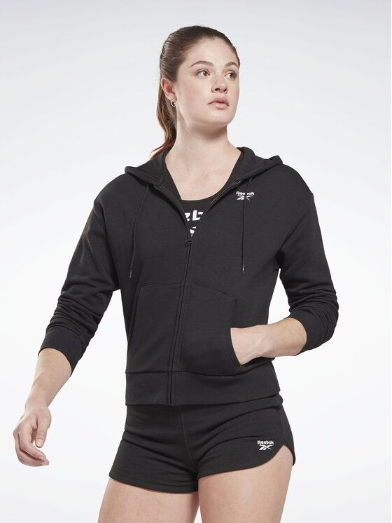 

Толстовка женская Reebok 0000301160120 черная L, Черный, 0000301160120