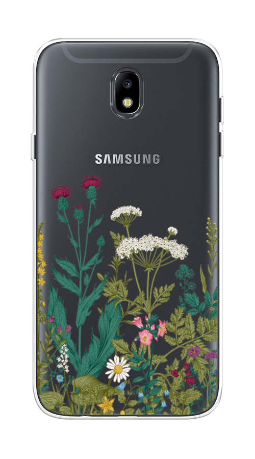 

Чехол на Samsung Galaxy J7 2017 "Дикие полевые цветы", Зеленый;розовый;белый, 23150-2