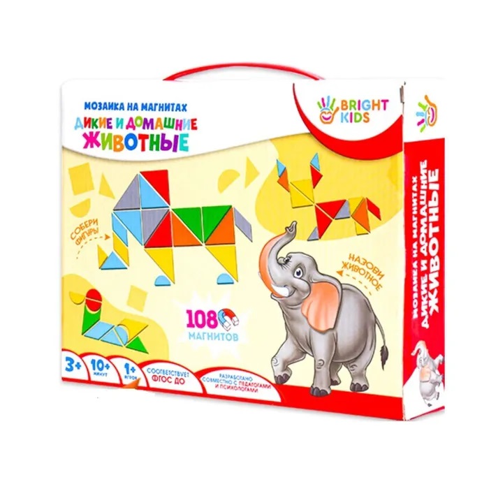 

BRIGHT KIDS. Мозаика на магнитах %26quot;Дикие и домашние животные%26quot;, 1582797