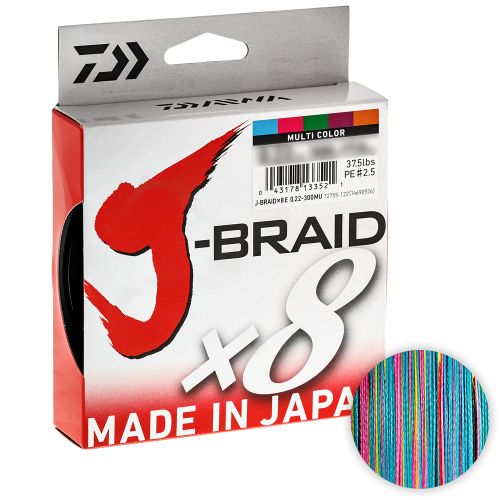 

Шнур Daiwa J-braid X8 300м. 0.22мм. MULTICOLOR, Разноцветный, J-braid