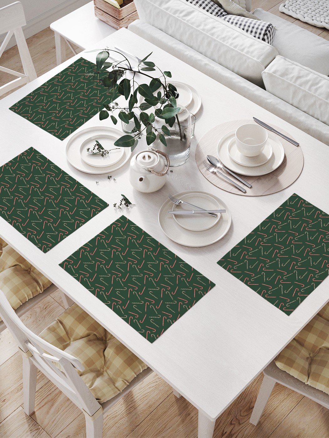 

Комплект салфеток JoyArty "Разбросанные конфеты" для сервировки стола (32х46 см, 4 шт.), Голубой, Разбросанные конфеты