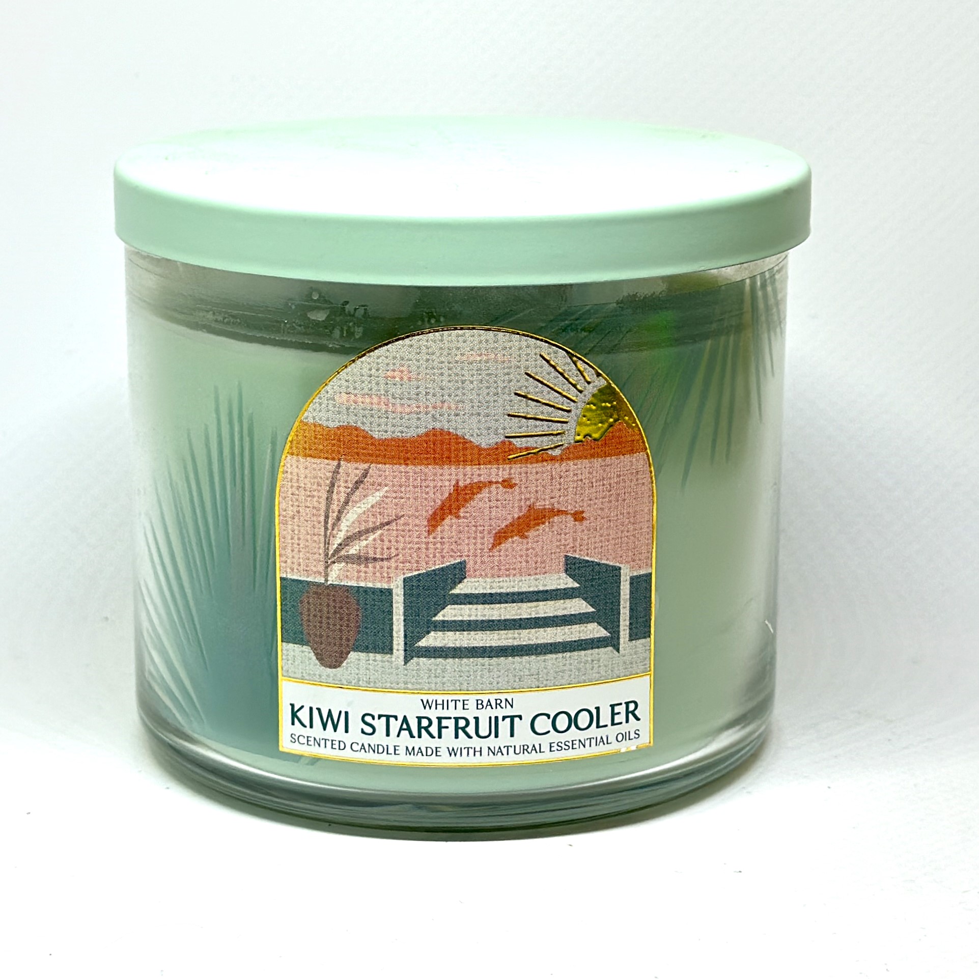 Свеча ароматическая Bath & Body Works Kiwi Startfruit Cooler с 3-мя фитилями