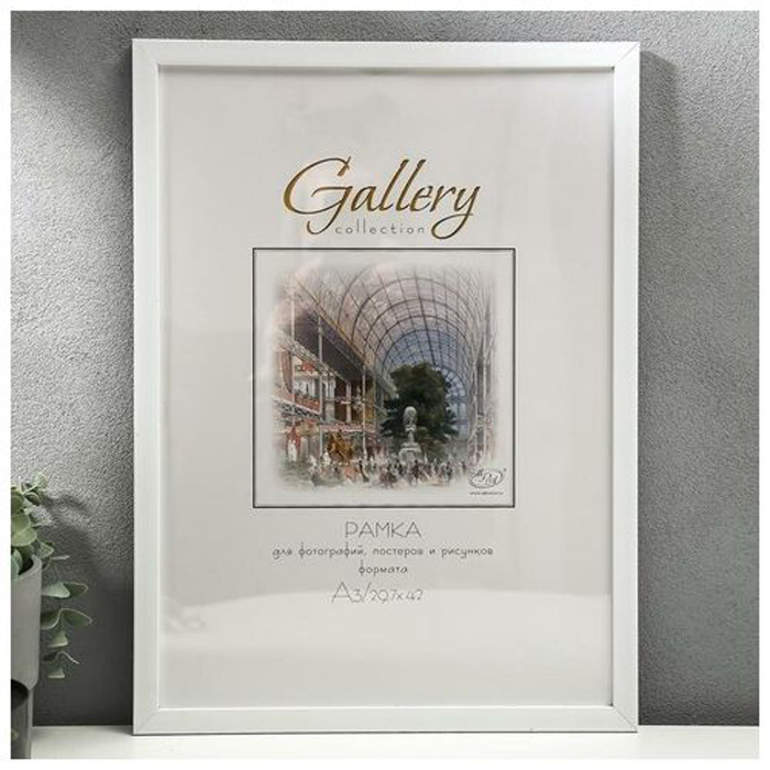 

Фоторамка пластик Gallery 29,7х42 см, 641861 белый (пластиковый экран)