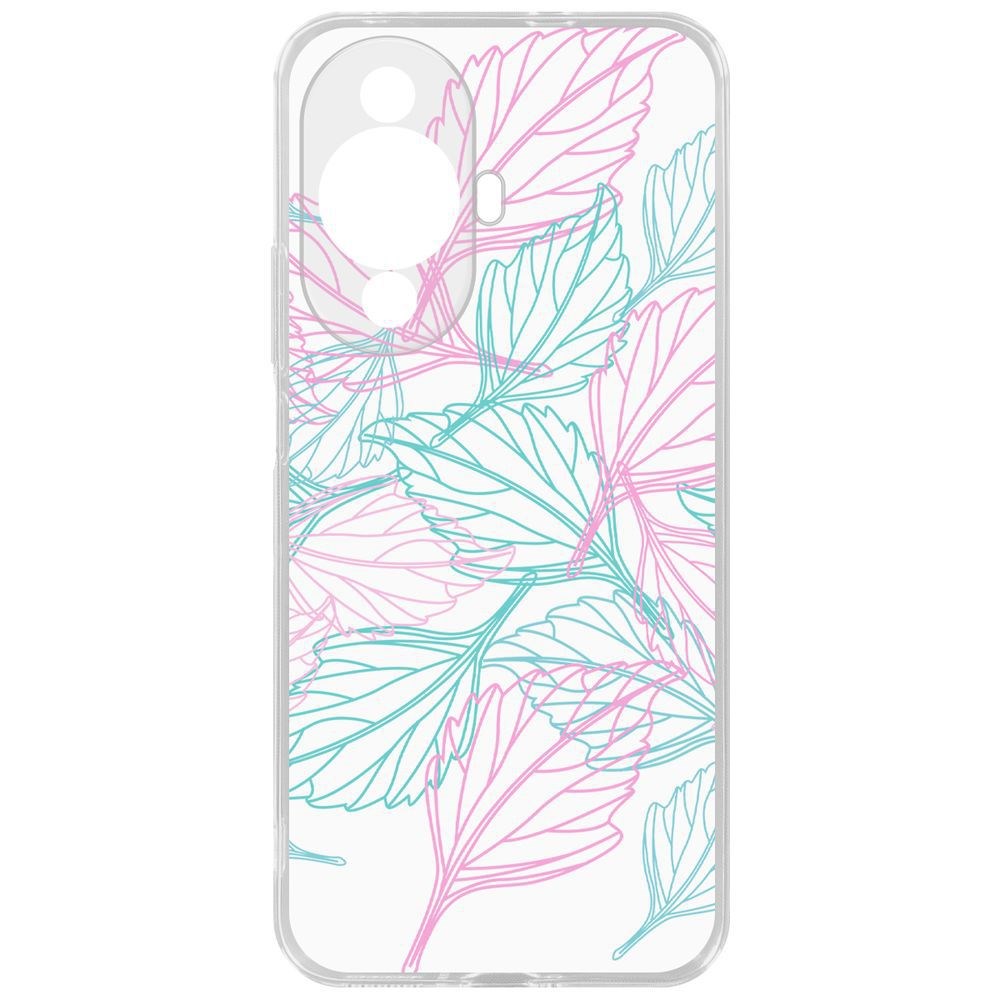 

Чехол-накладка Krutoff Clear Case Листья паттерн для Huawei Nova 11, Прозрачный