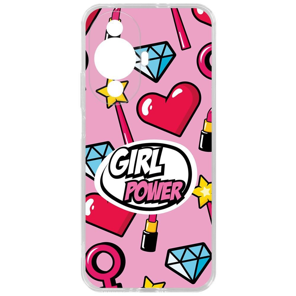 

Чехол-накладка Krutoff Clear Case Girl Power для Huawei Nova 11, Прозрачный