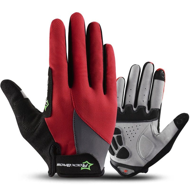 фото Перчатки велосипедные / перчатки спортивные rockbros s030, цвет красный, xl (рос l /8,5)