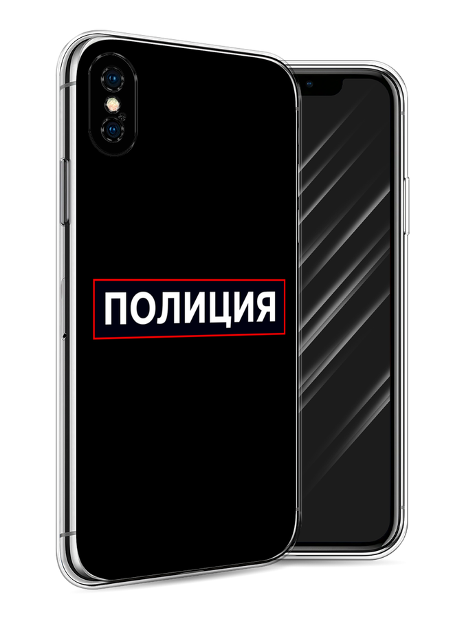 

Чехол Awog на Apple iPhone X (10) / Айфон X (10) "Police logo", Разноцветный, 11050-5