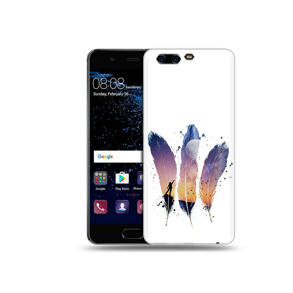

Чехол MyPads Tocco для Huawei P10 Plus небесные перья (PT60941.40.519), Прозрачный, Tocco