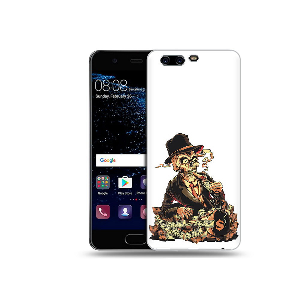

Чехол MyPads Tocco для Huawei P10 Plus нарисованный череп с сигаретой (PT60941.40.515), Прозрачный, Tocco