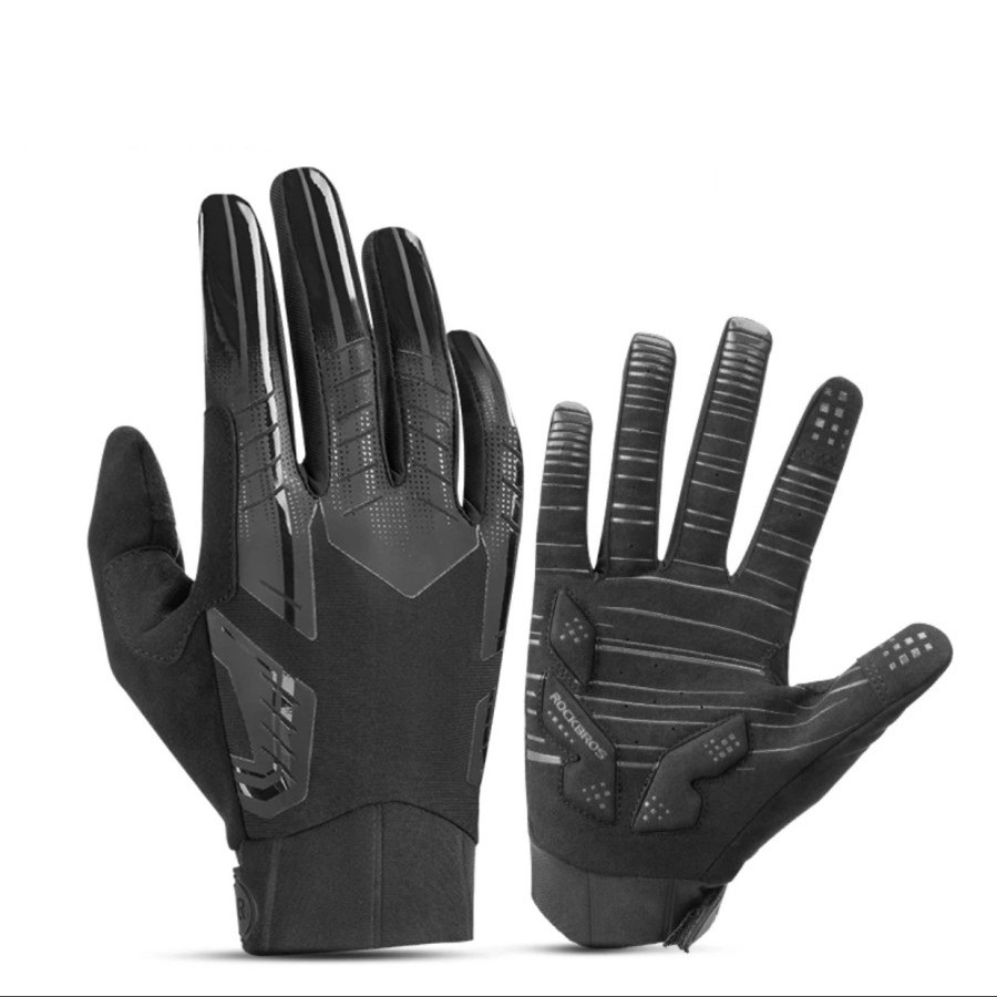 фото Перчатки велосипедные / перчатки спортивные rockbros s208bk, цвет черный, m (7,5)