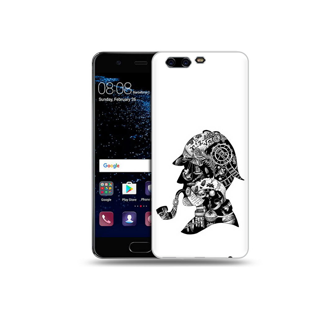 

Чехол MyPads Tocco для Huawei P10 Plus мужчина с трубкой абстракция (PT60941.40.488), Прозрачный, Tocco