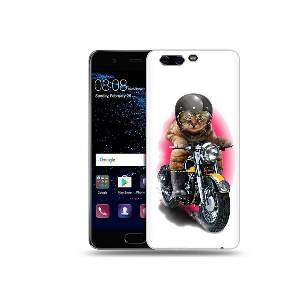 

Чехол MyPads Tocco для Huawei P10 Plus мото-кот (PT60941.40.485), Прозрачный, Tocco