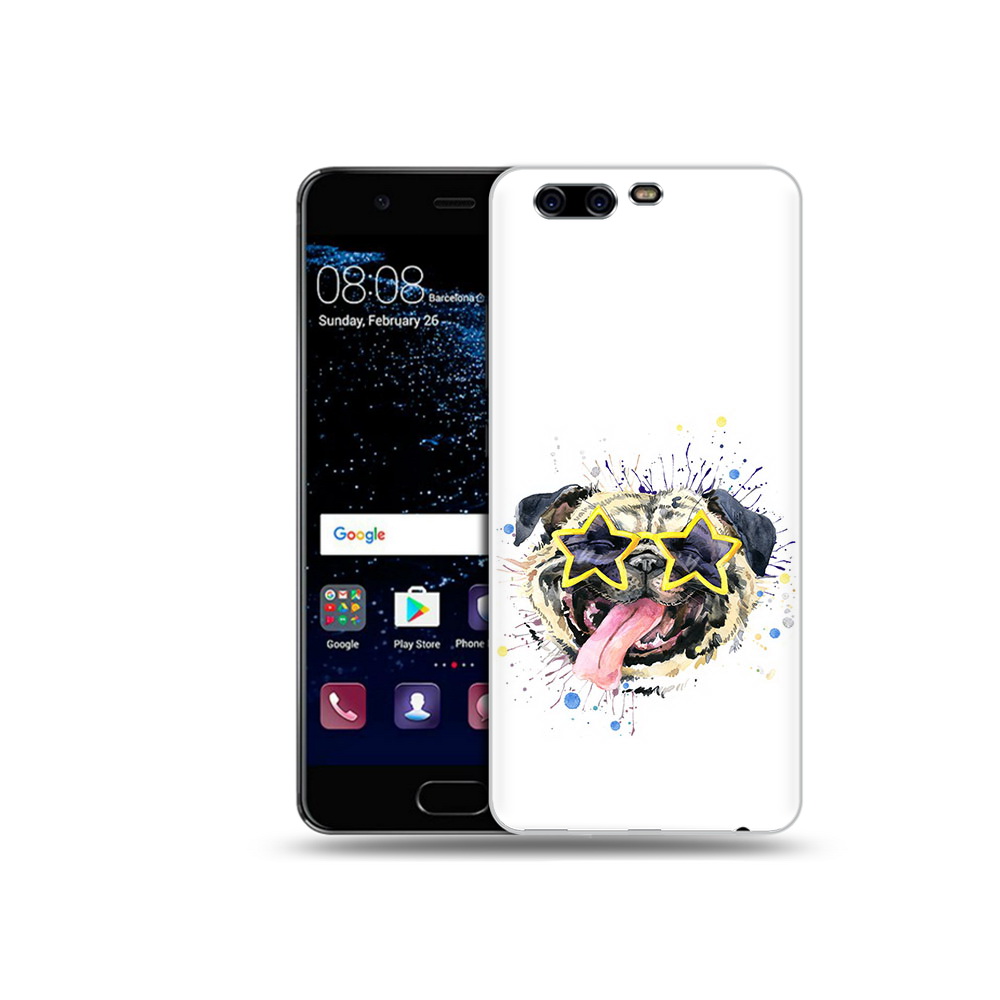 

Чехол MyPads Tocco для Huawei P10 Plus мопс боксер (PT60941.40.482), Прозрачный, Tocco