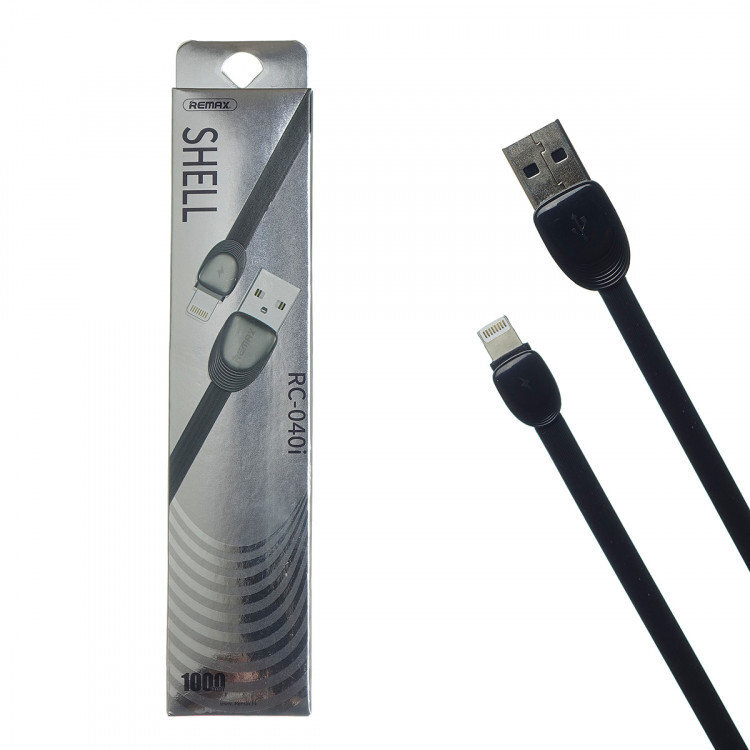 фото Кабель remax shell usb - apple lightning (rc-040i) 1 м, черный