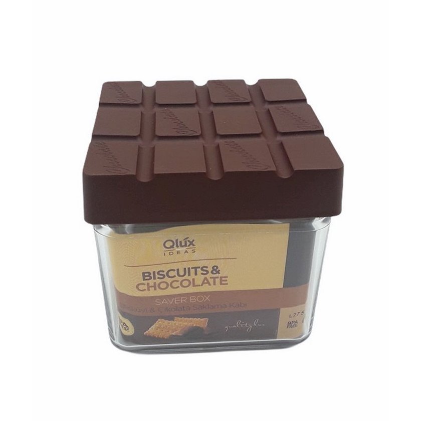 

Контейнер для хранения Qlux Ideas Chocolate & Biscuit с крышкой 9 x 9 x 8 см