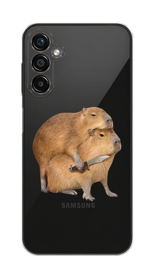 

Чехол на Samsung Galaxy A25 5G "Капибара с ножом", Бежевый, 2108550-1