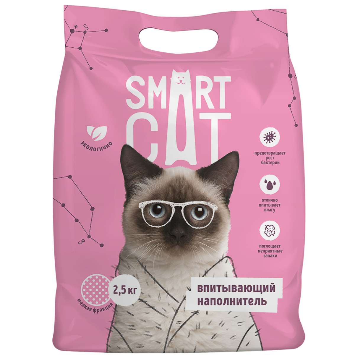 

Впитывающий наполнитель Smart Cat минеральный, мелкая фракция, 5л