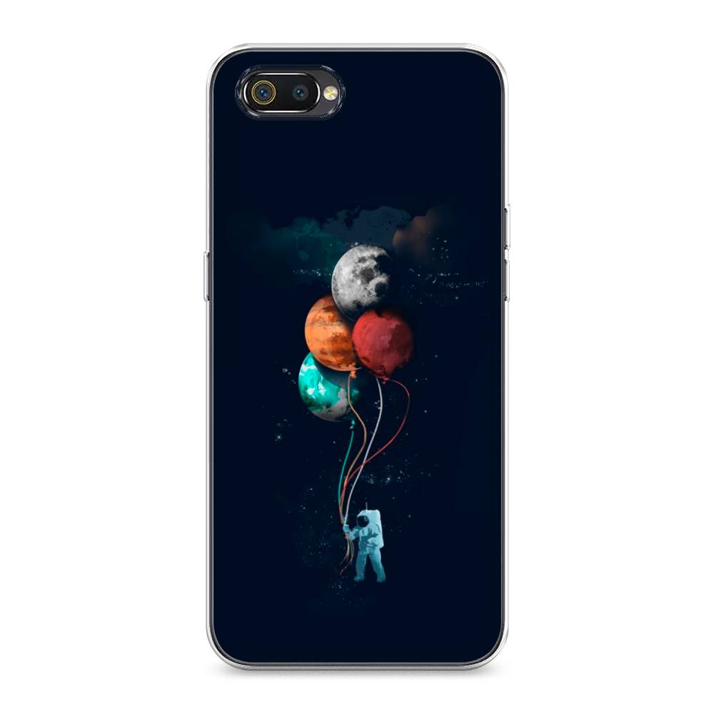 

Чехол на Realme C2 "Космонавт с шариками", Разноцветный, 251150-4