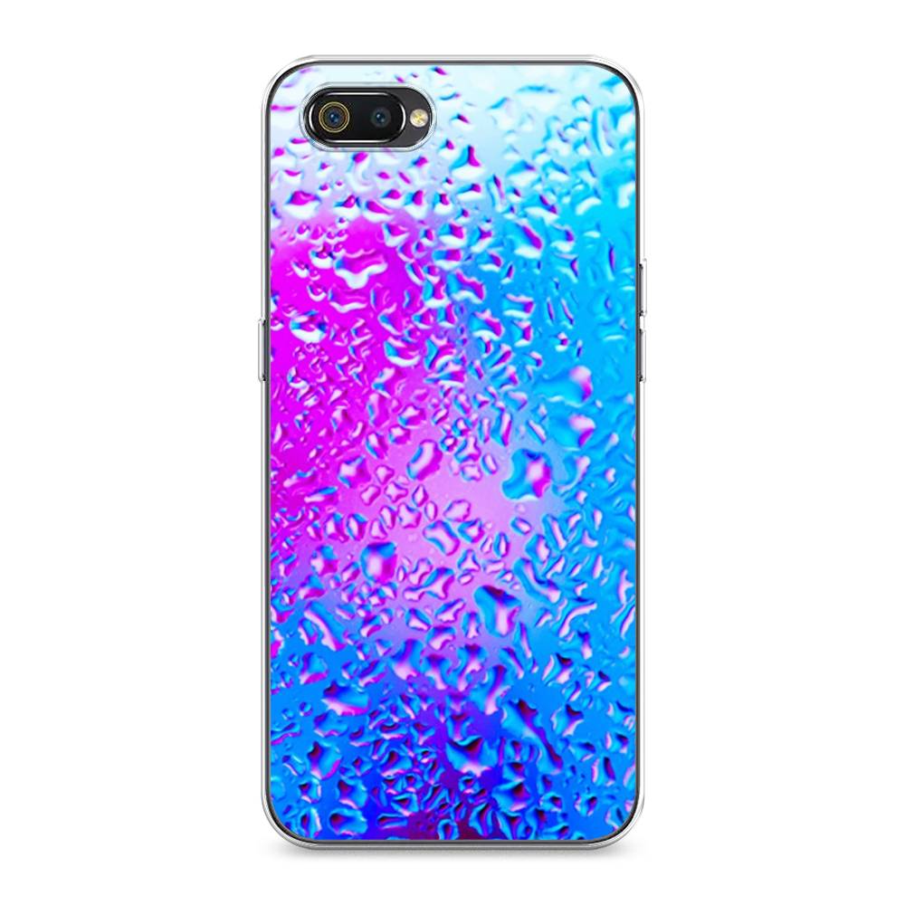 

Чехол на Realme C2 "Капли на стекле", Голубой;розовый, 251150-3