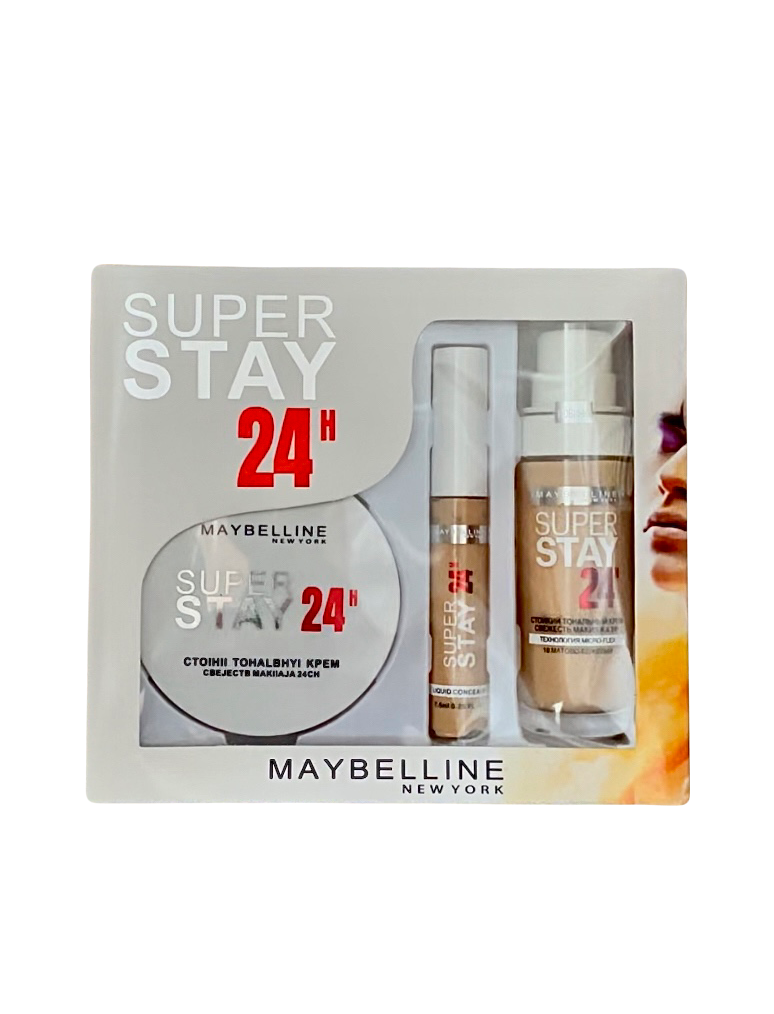 Подарочный набор для макияжа Maybelline New York Super StaY 24H крошка я набор детский столовых приборов вилка и ложка