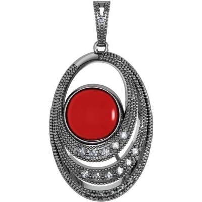

Подвеска из серебра с кораллом ПРИВОЛЖСКИЙ ЮВЕЛИР 493621-FA11KR26, 493621-FA11KR26