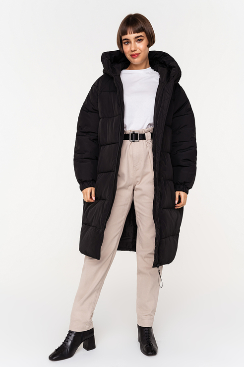 

Пуховик-пальто женский befree 2041015103 черный 48, 2041015103